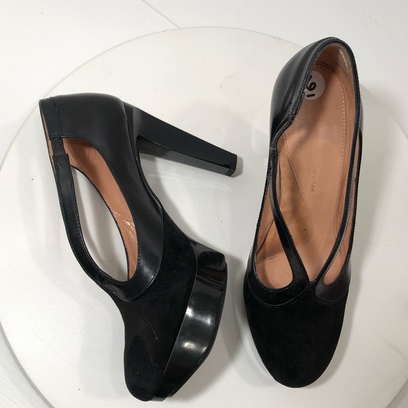 ROBERT CLERGERIE Black Leather | Suede Platforms 6 - Picture 11 of 16